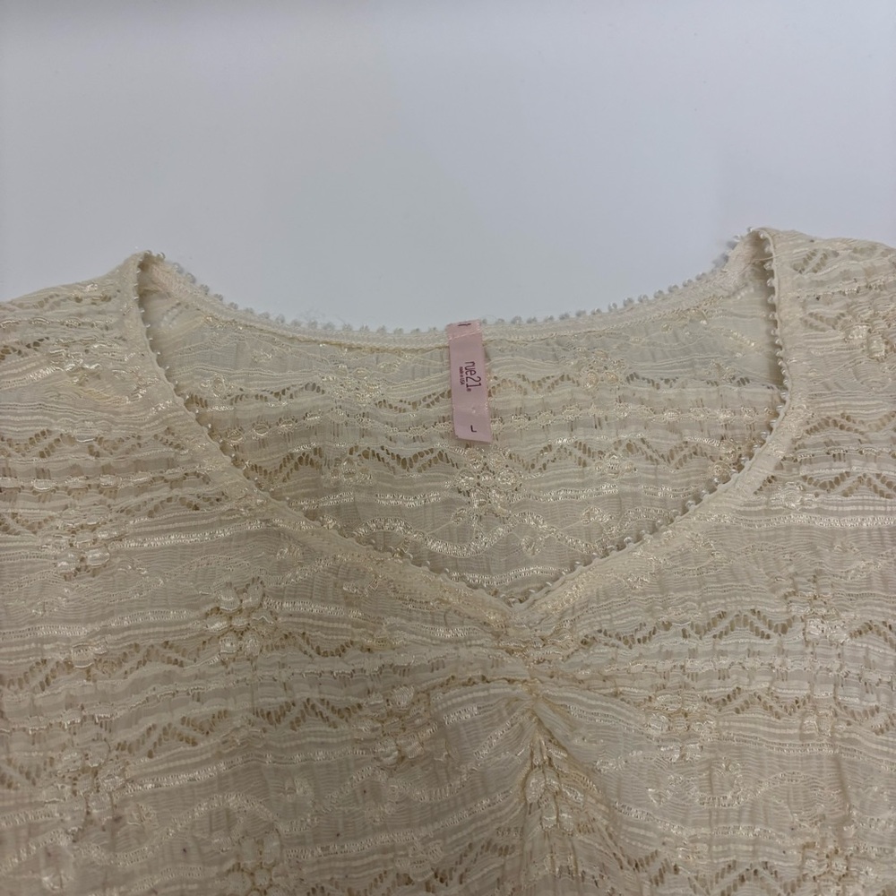 Rue21 Cream Lace Detail Top